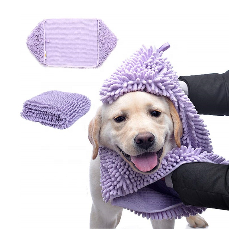 1 pezzo Asciugamano per animali domestici poliestere zampa ricamato per cane  e gatto per doccia